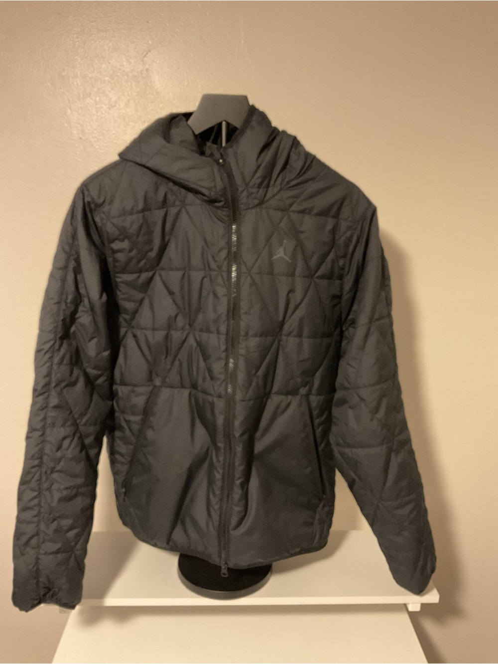 Men's Black Quilted Jordan Hooded Jacket